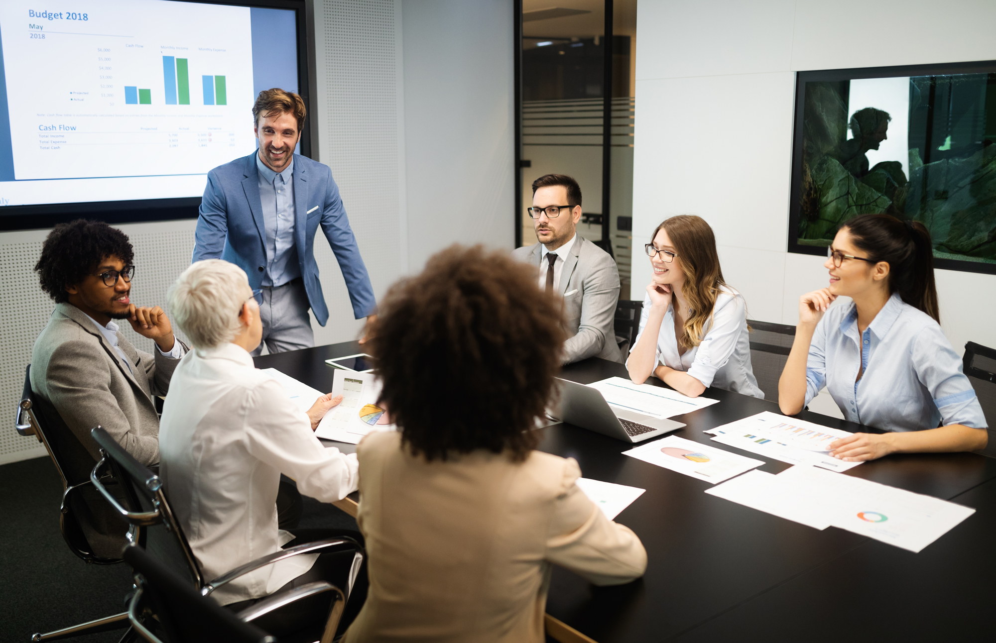 AdobeStock_254629389 Meeting in the Boardroom at a workplace