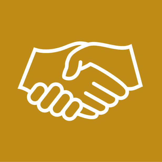 hands icon with gold background
